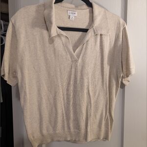 J.Crew Classic Cream Polo Sweater
